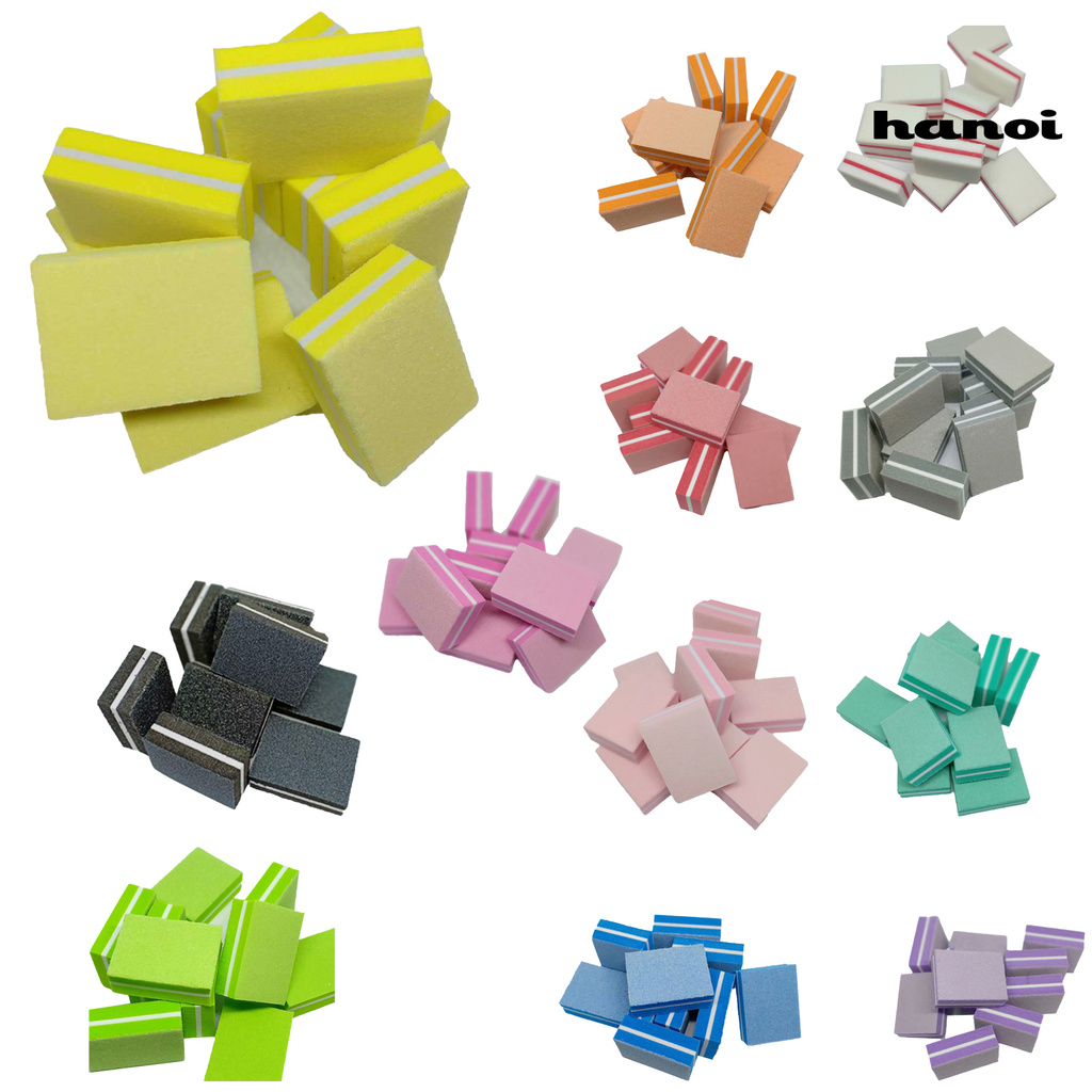 Hmjg_50Pcs / Kantong Balok Spons Buffer Kikir Kuku Mini Multifungsi Untuk Manicure