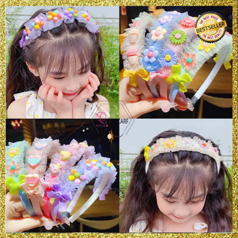 BANDO ANAK KOREA MOTIF BUNGA LUCU HAIRBAND FASHION BANDANA ANAK AKSESORIS RAMBUT IMPORT AK45