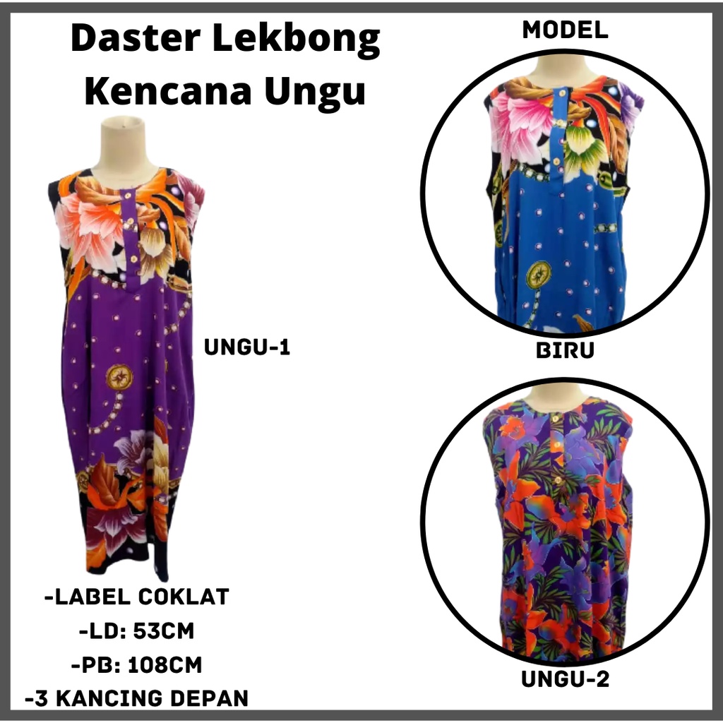 Daster Lekbong Kencana Ungu Asli