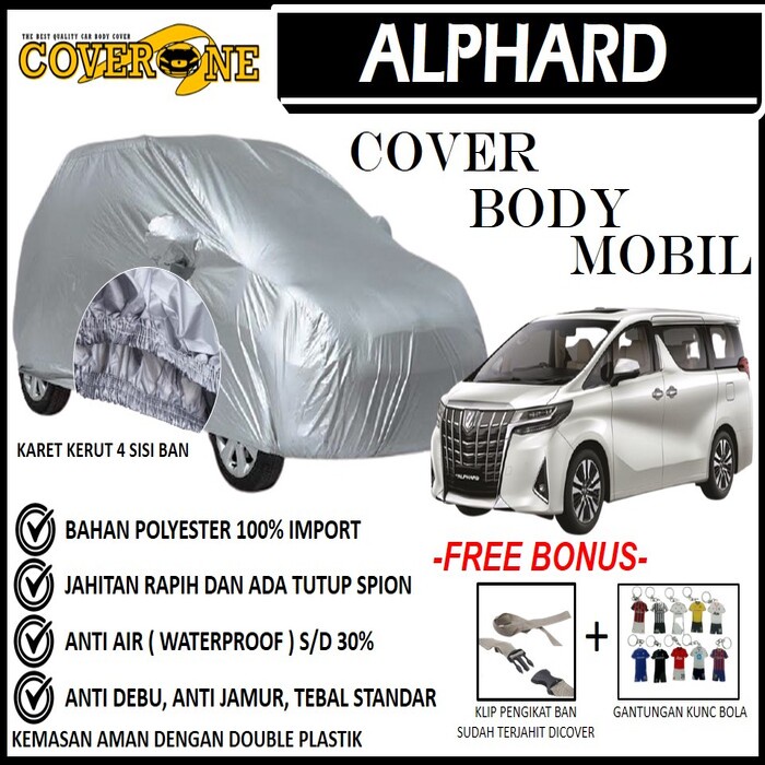 Selimut Sarung Body Cover Mobil Alphard / Mantel Penutup Mobil Alphard / Cover Mobil Outdoor Indoor / Selimut Mobil / Sarung Mobil / Cover Mobil Waterproof Anti Air Free Pengikat Ban