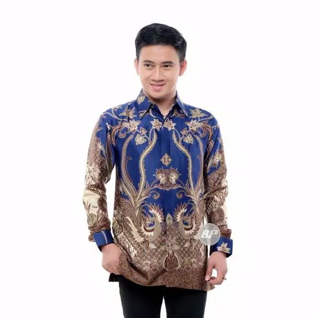 Kemeja Batik Prabu Bahan Semi Sutra Super Reguler Fit A527.