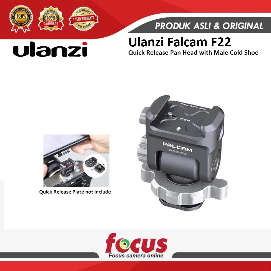 Ulanzi Falcam F22 Quick Release Pan Head with Male Cold Shoe