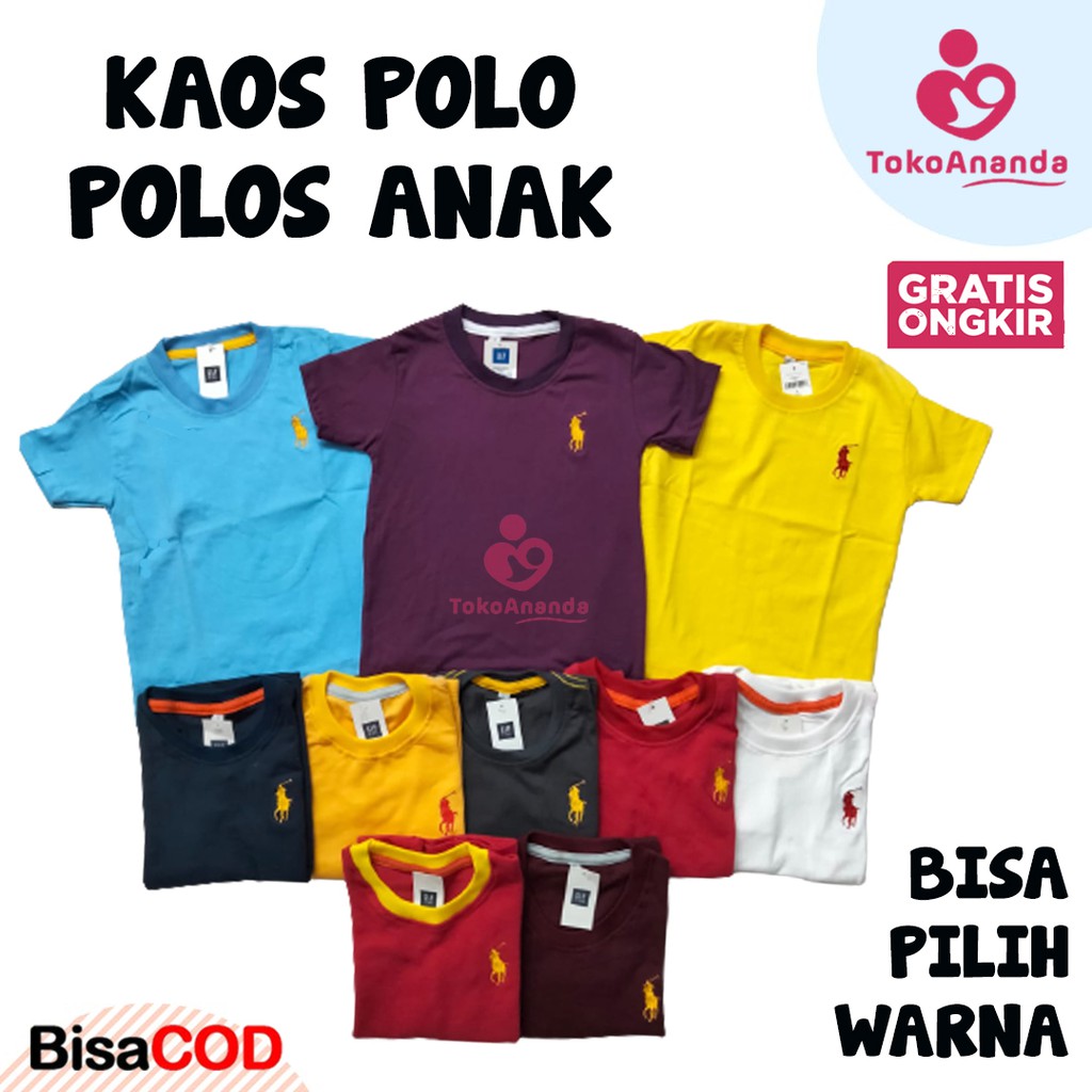 KAOS POLO POLOS ANAK LAKI-LAKI 1-4 TAHUN LENGAN PENDEK BAHAN KATUN ADEM