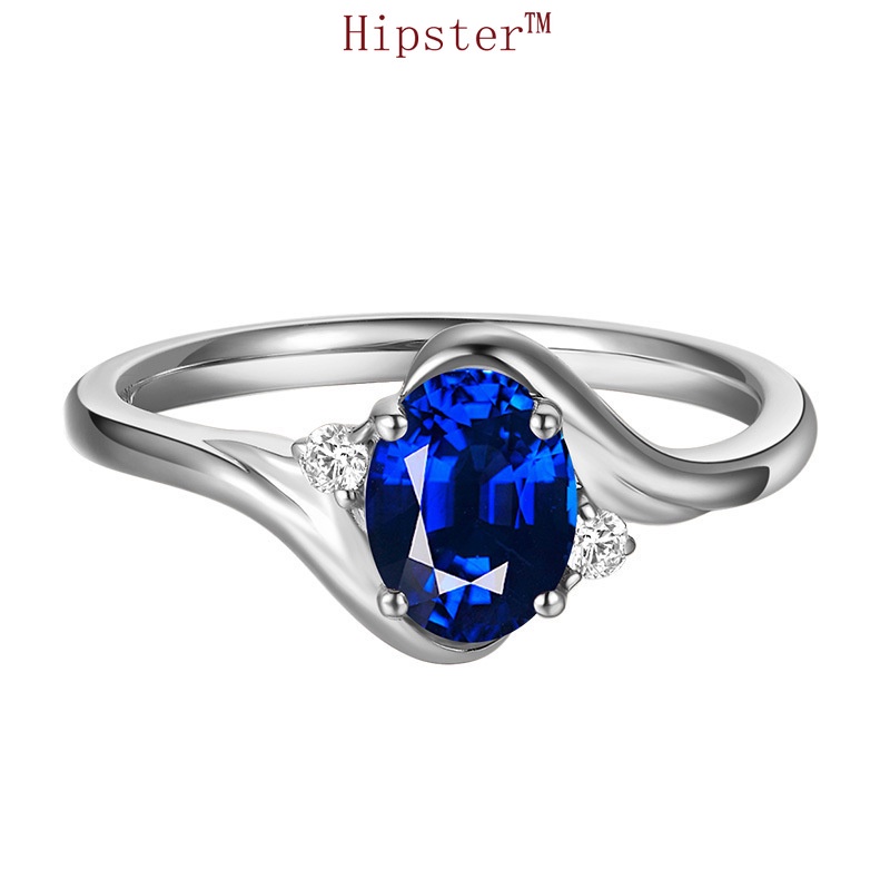 European and American New Fashion Inlaid Colored Gemstone Adjustable Ring