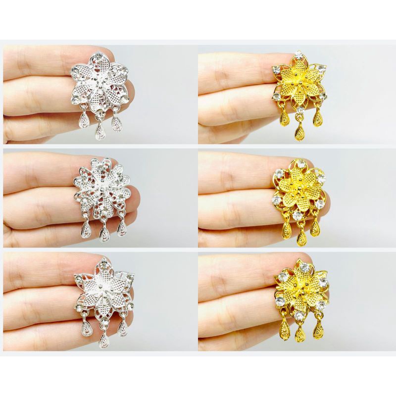 Bros Peniti bunga emas / silver