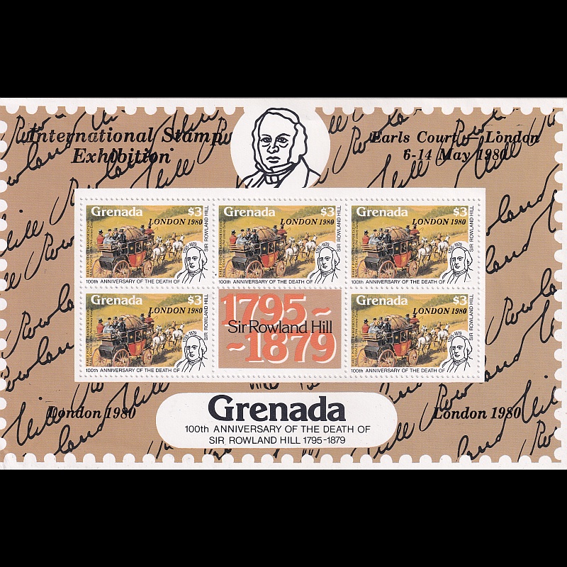 

Prangko Grenada 1980 - International Stamp Exhibition "LONDON 1980" - Overprinted "LONDON 1980