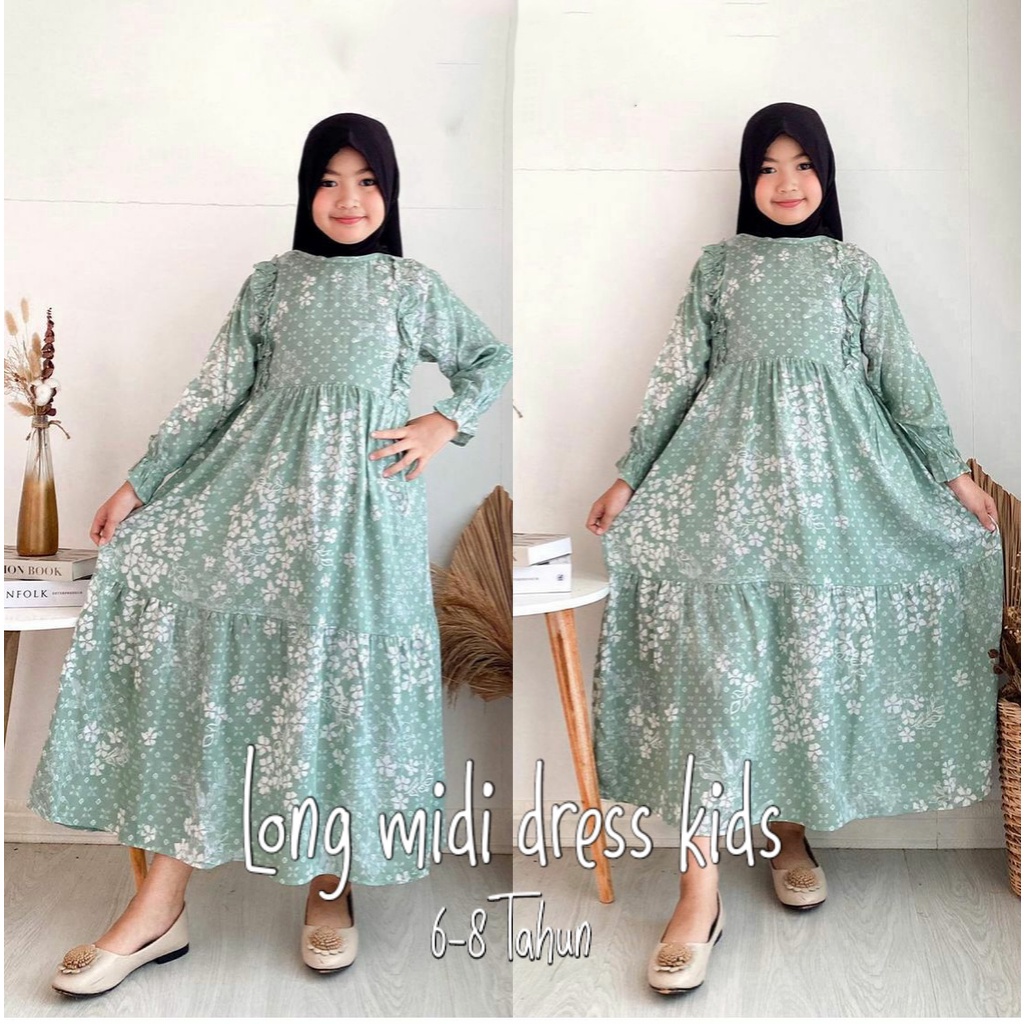 Gamis Anak LOLITA- Gamis anak perempuan rayon motif newborn 1 2 3 4 5 6 7 tahun paud sd by listiaforkids /dress anak kekinian