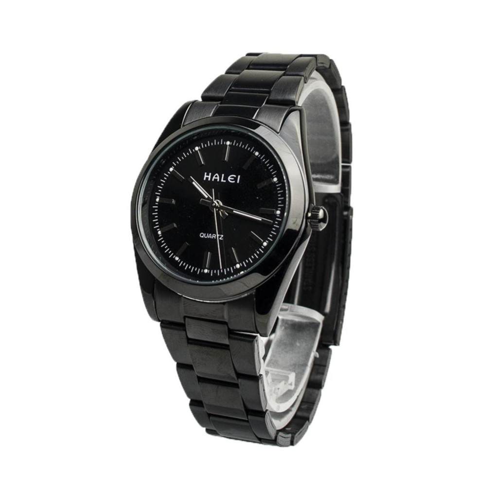 Terlaris Jam Tangan Klasik Wanita Original Garansi 1 tahun Anti Karat Stainless HALEI BLACK 422-5