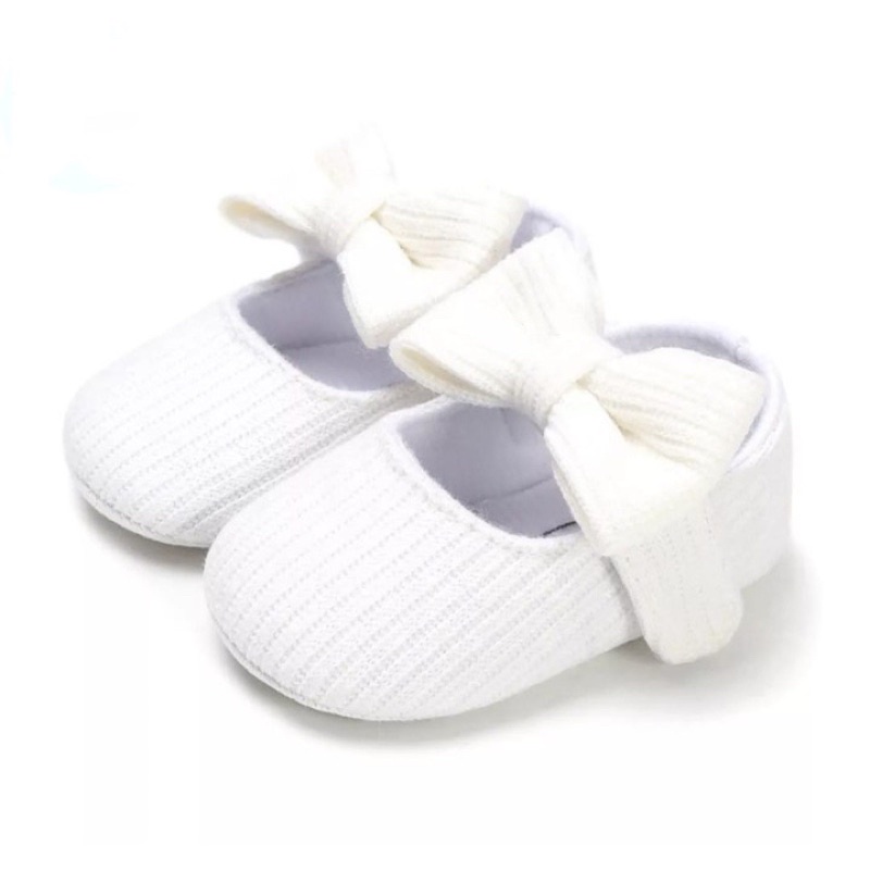 Sepatu bayi perempuan 0 12 bulan / sepatu anak baby shoes prewalker tali pita lucu anti slip ringan - QIA