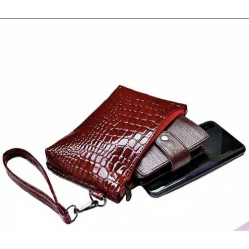 Dompet croco fashion wanita(dompet hp) hand bag pouch