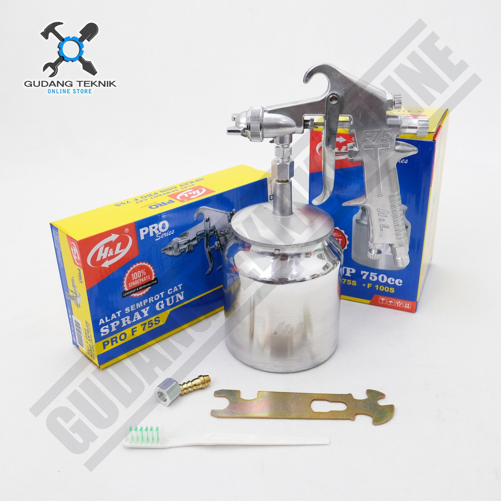 Spraygun H&amp;L Pro F 75S - Alat Semprot Cat Tabung Bawah H L F75S