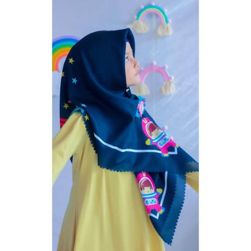 HIJAB VOAL PRINTING ANAK MOTIF ASTRONOT GIRL / JILBAB ANAK LUCU / KERUDUNG ANAK KARAKTER