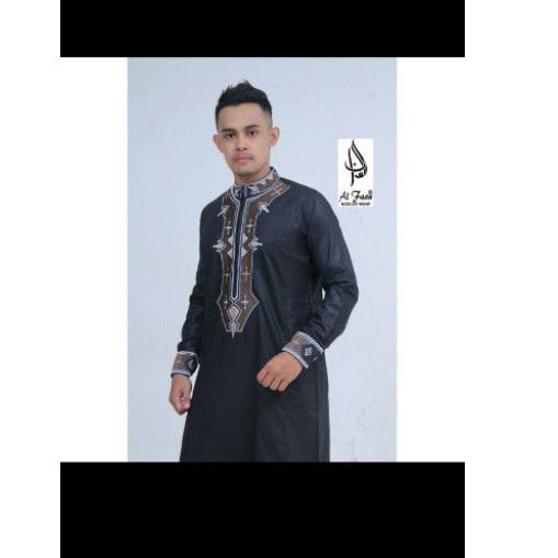 gamis jubah pria bordir gamis dewasa al faan