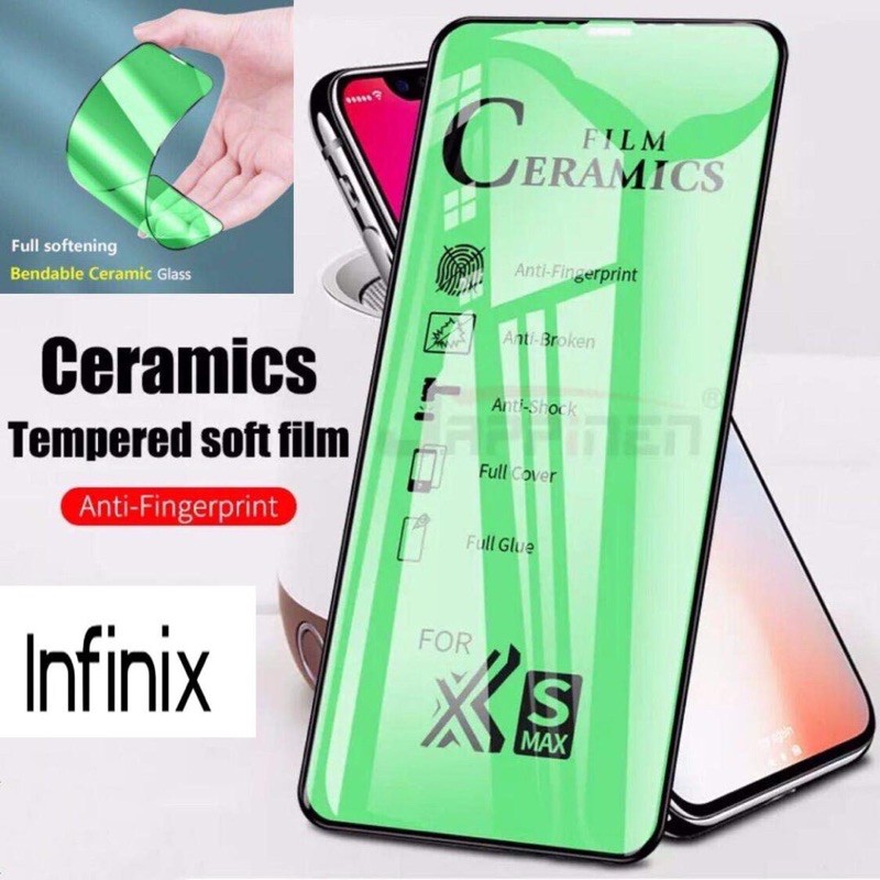 INFINIX SMART 5/ZERO 8/HOT8/HOT 9/HOT 9PLAY/HOT 10/10 S TEMPERED GLASS CERAMIC FILM FULL COVER FULL