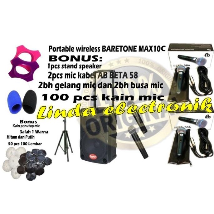 portable meeting wireless baretone max 10c +stand baretone max10c | Telepon Wireless