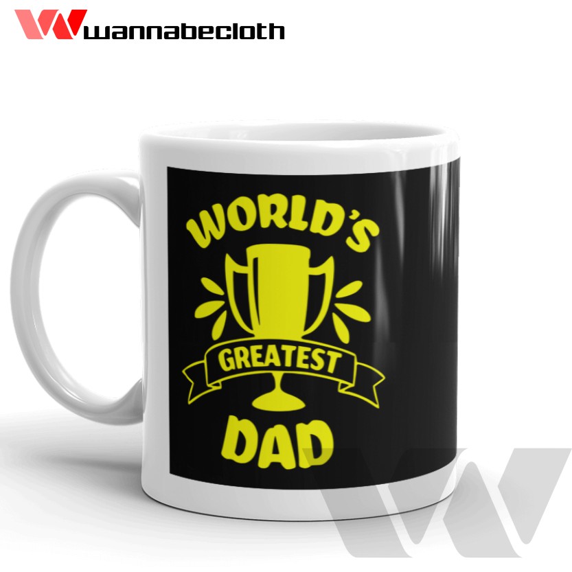 Gelas Mug Cetak Mug Kado Hadiah Ayah Daddy Gift Souvenir Mug Custom Mug Unik Mug World Best Dad
