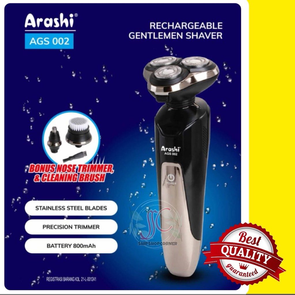 Alat pencukur Jenggot Elektrik portable Arashi AGS 002 premium shaver