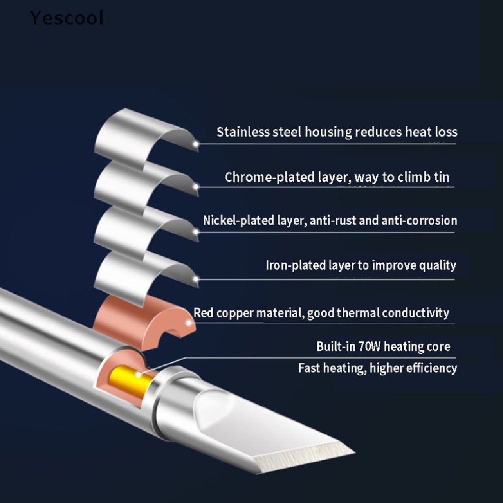 Yescool T12 Electric Soldering Iron Tips For Hakko fx951 DIY Soldering Station Kits .