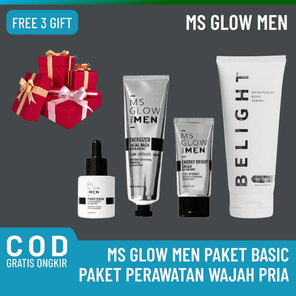Ms Glow For Men Paket Lengkap X Belight Brightening Body Serum - Perawatan Wajah Dan Perawatan Tubuh