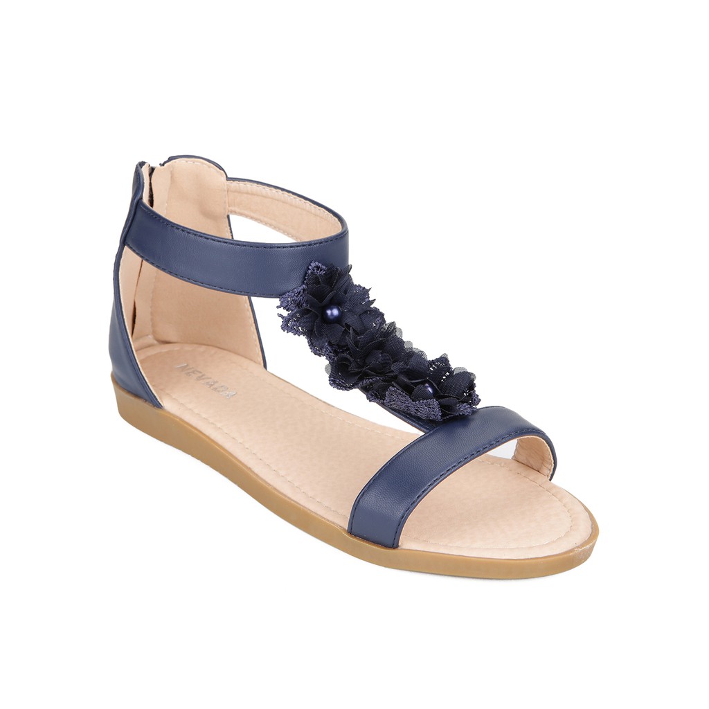  Matahari  Nevada Ankle Strap Sandals  Flowers Anak  Navy 