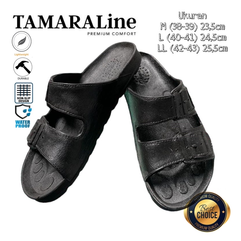 Sandal Selop Slide Slip on Karet Pria Dewasa / Remaja - TAMARALINE 128 / Bahan Premium Lentur Empuk Ringan Kuat Anti Slip Anti Air Model Sandal Casual Santai Rumah Hotel Outdoor Kamar Mandi Murah Original