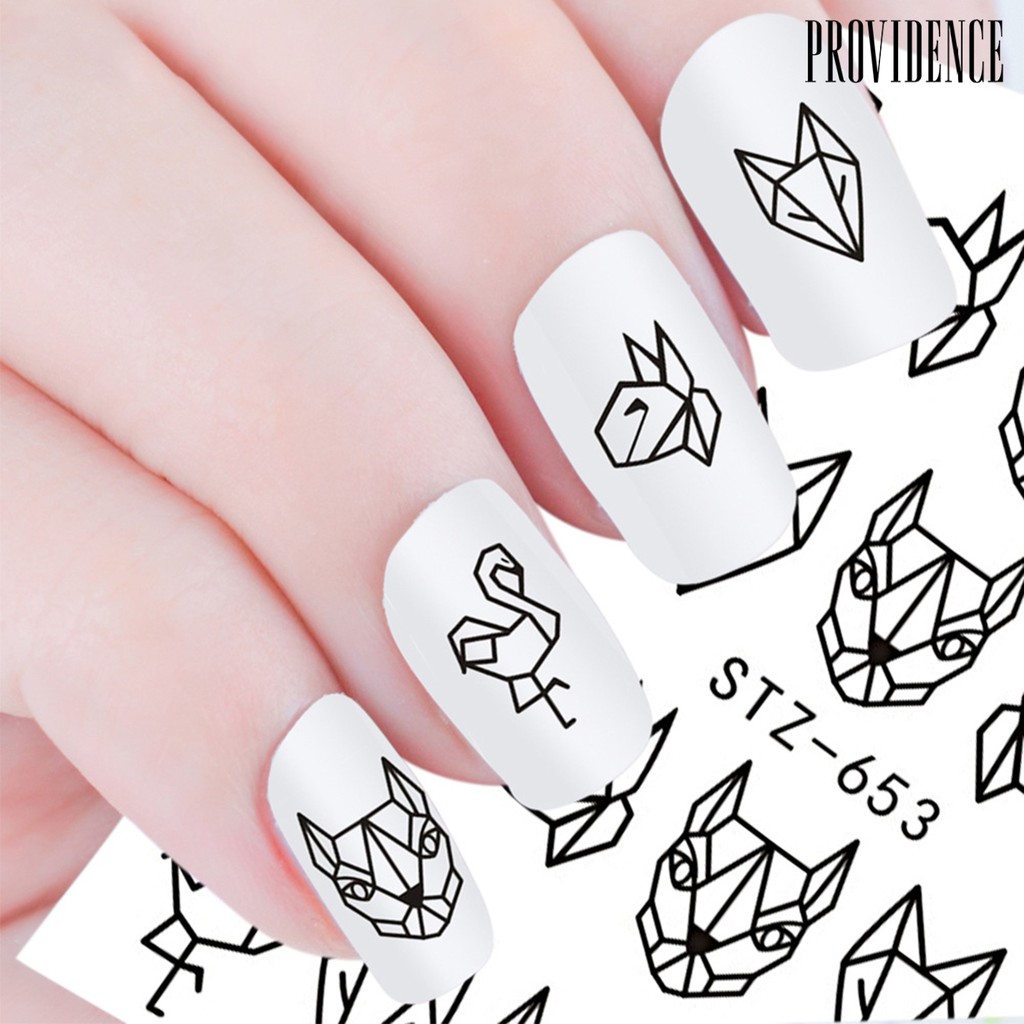 Stiker Kuku Motif Print Hewan Untuk Dekorasi Manicure