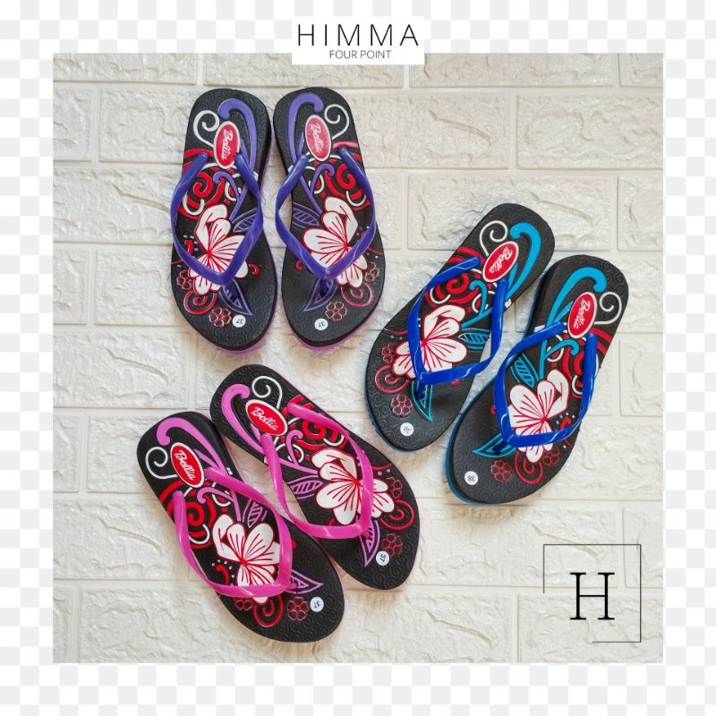 SANDAL JEPIT WADGES TINGGI SPONS WANITA SANDAL RUMAHAN MOTIF BUNGA