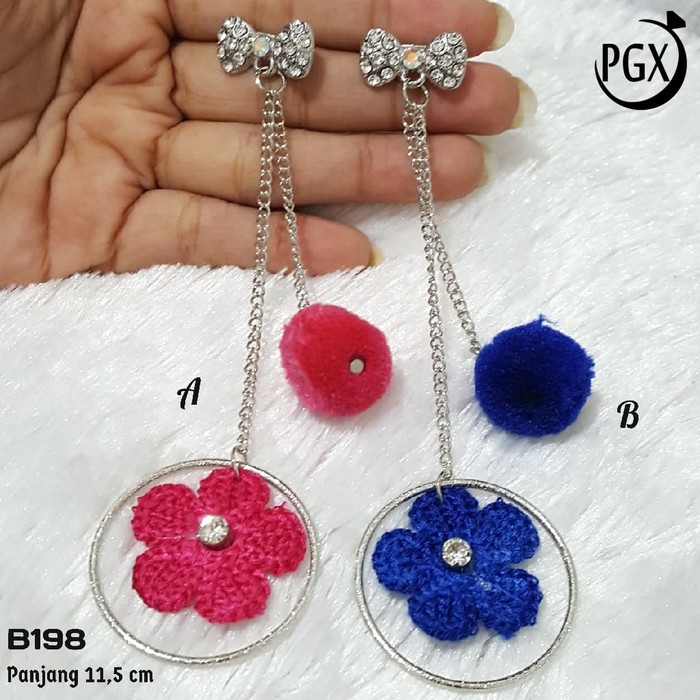 Bros Dagu Juntai Panjang Bola Pompom- Aksesoris Hijab Jilbab - B198