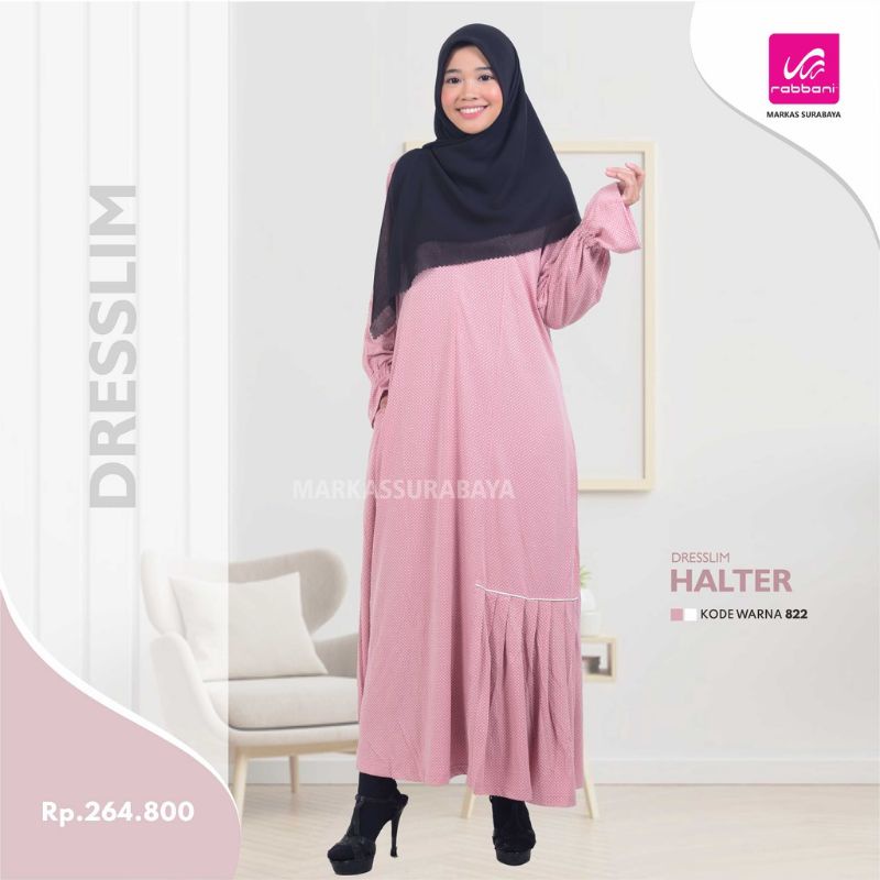 Gamis Dewasa Motif Polkadot Dreeslim Halter Rabbani ORI