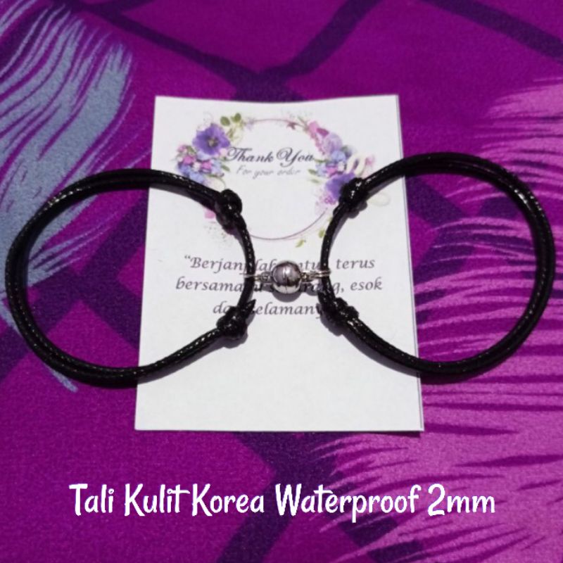 Zaphirastore | GROSIR Sepasang 2pcs/set GELANG TALI COUPLE MAGNET POLOS BULAT Tali Korea Waterproof
