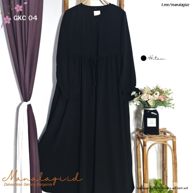 GKC 04 Hitam Set | Gamis by Manalagi.Id | Gamis PO