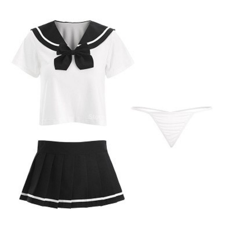 PREMIUM Sexy Cosplay Seragam Sekolah Jepang Seifuku Sailor School Model Pita