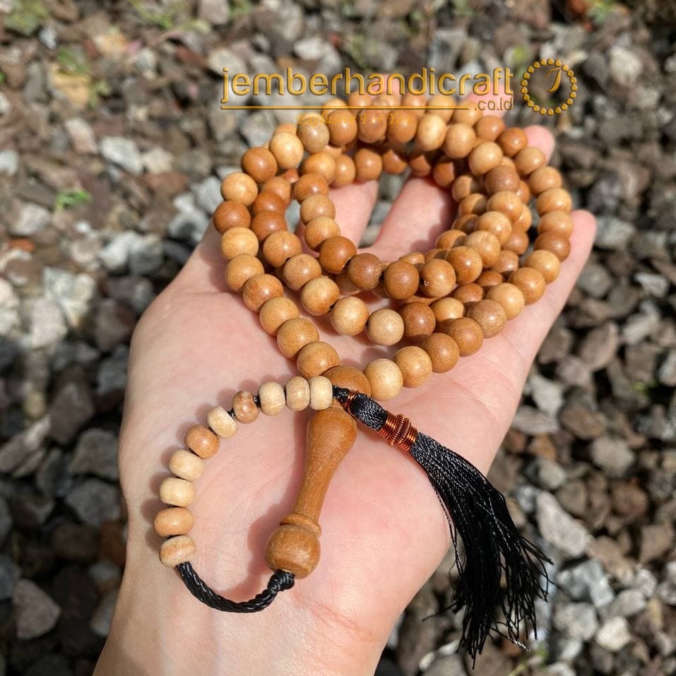 TASBIH KAYU CENDANA JAWA ORIGINAL 8MM DAN 10MM 99BUTIR