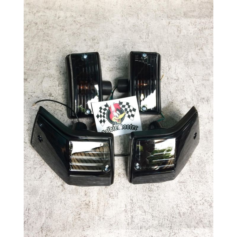 LAMPU SEIN FULL BLACK SMOKE VESPA PX SERIES EXCEL