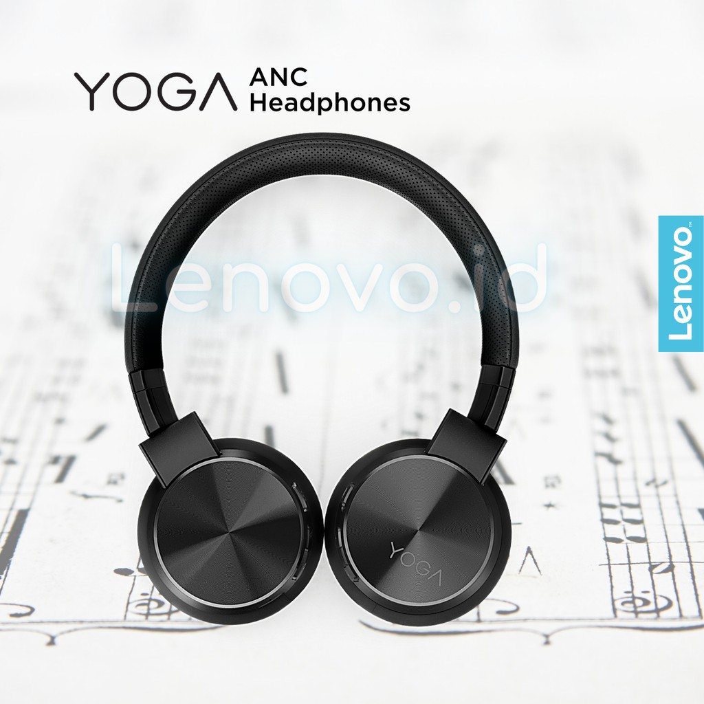 Lenovo Yoga ANC Headphones + Mics (Bluetooth 5.0 & USB) GXD1A39963 Active Noise Cancellation Headset-Black GXD1A39963