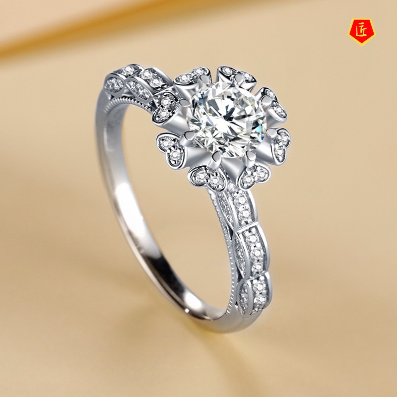 [Ready Stock]Creative Personality Moissanite Open Ring