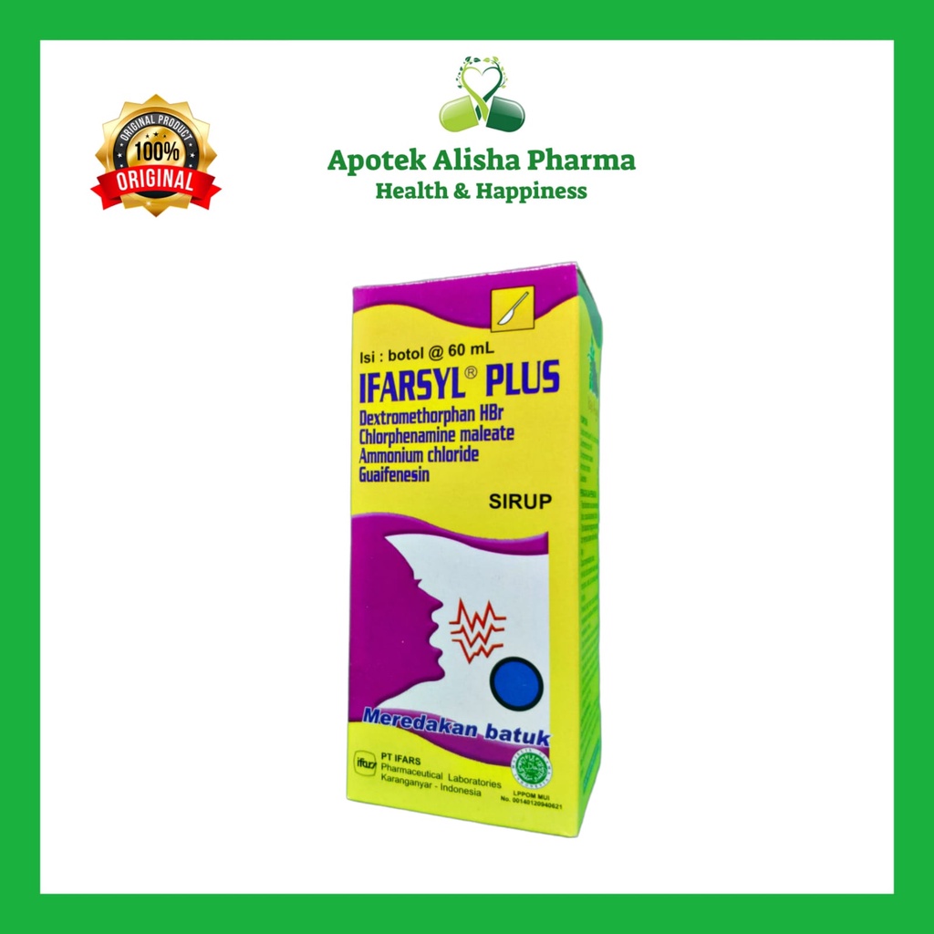 IFARSYL PLUS Syrup 60ml-Ifarsyl Plus Sirup Obat Batuk Alergi/Batuk Kering Tidak Berdahak/Ifarsil Plus Sirup