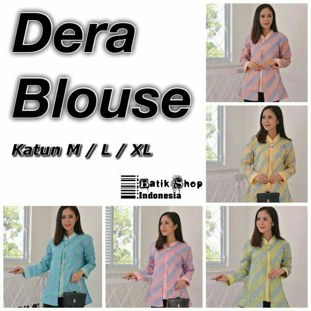 Dera Blouse Batik Soft Pastel Baju Kerja Kantoran Muslim Kondangan Casual Blus Atasan Wanita Layer Blus Kombinasi Soulmate Kekinian Seragaman Soft Warna