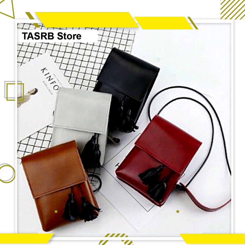 Tas Dompet Kalung Mini Slingbag Gantung Leher Haging Sako Wallet Handphone Cewek Cowok Rumbai Polos