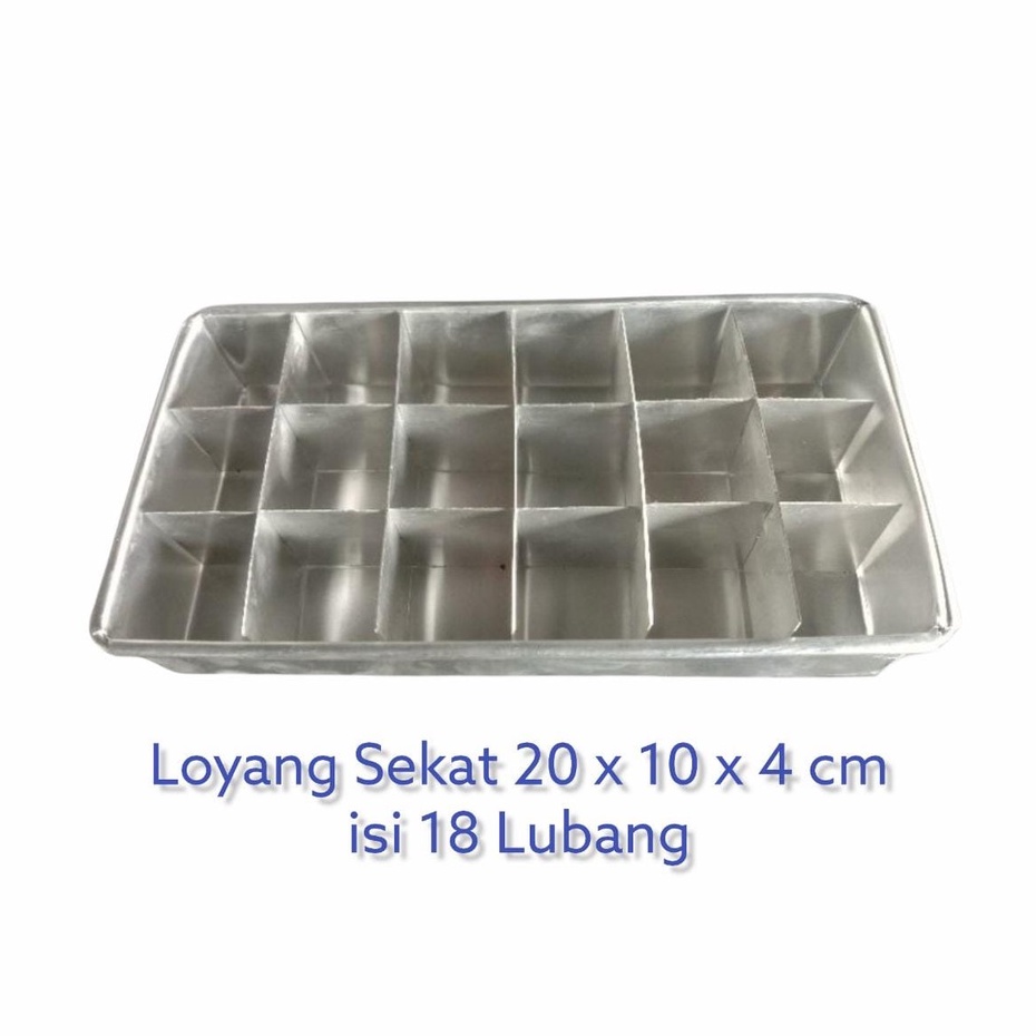 Loyang Sekat Aluminium / Loyang Bolu Sekat / Loyang Brownies Sekat Murah ukuran ( 20/22/24 x 10 x 4cm )