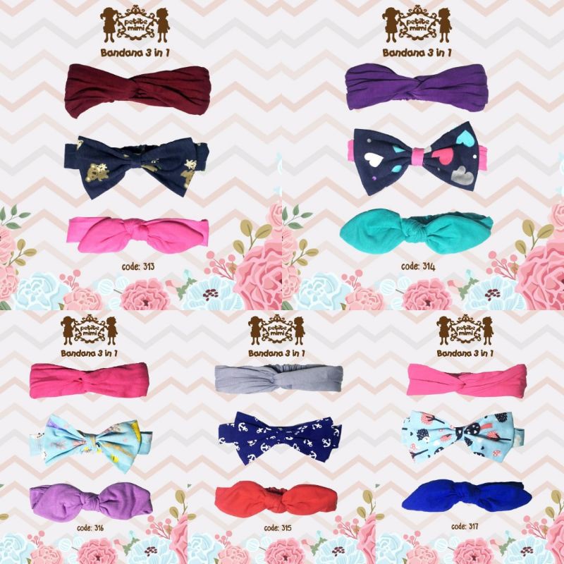 Petite Mimi Bandana Isi 3 - PM-BND/3 Motif Random