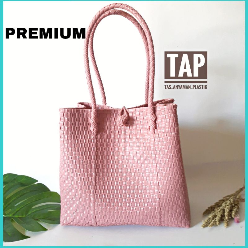 Tas Jali Anyaman Pastel Polos