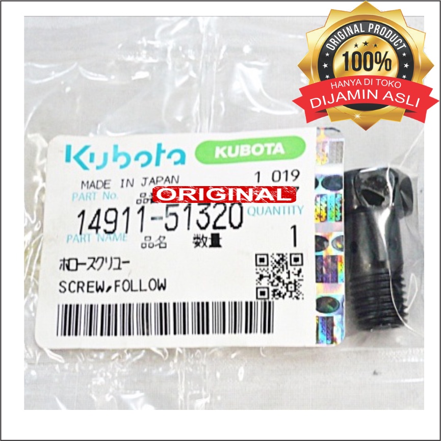 Baut Solar Bospom SCREW FOLLOW RD45 RD55 RD65 Original KUBOTA