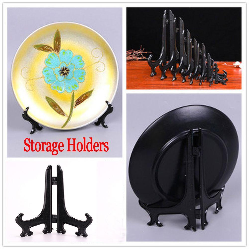 R-flower 5PCS / Set Stand Holder Piring / Lukisan Bahan Plastik Untuk Dekorasi Rumah