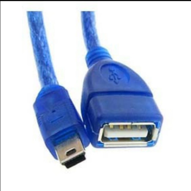 Kabel OTG 5 Pin 1.5 Meter - MINI USB 5pin biru 1.5M