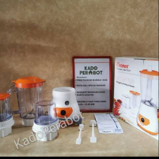 Blender Cosmos 3in 1 ice dry &amp; wett mill  CB-172 P garansi &amp; original