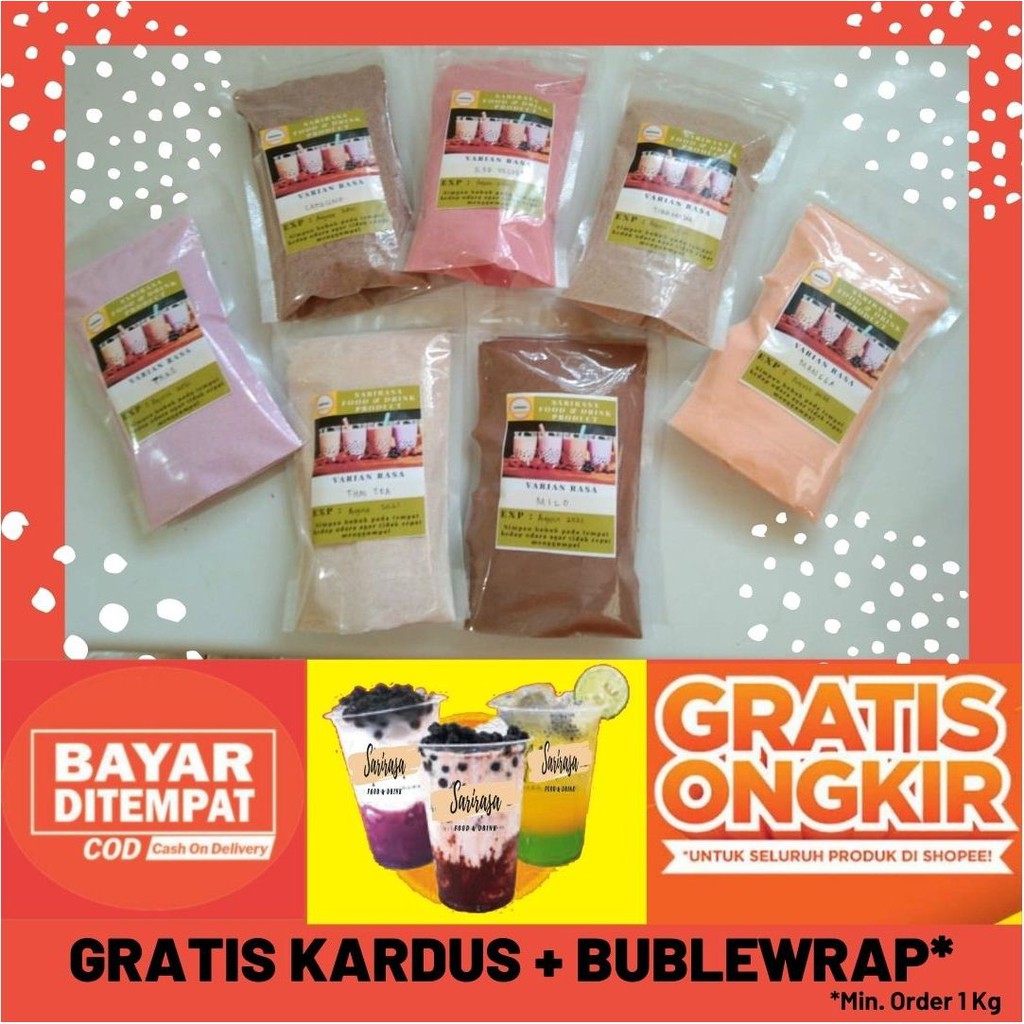 GOLD Powder 250 g bubuk minuman rasa minuman kekinian bubuk cappucino BOBA powder drink Bubble Drinkq