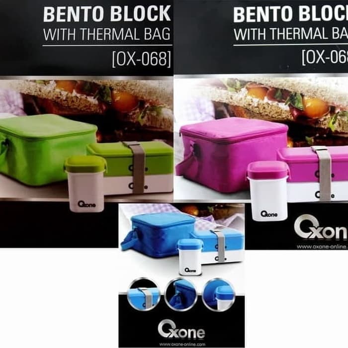 OXONE tempat makan + Tas thermal OX 068 - bento block OX068 -lunchbox