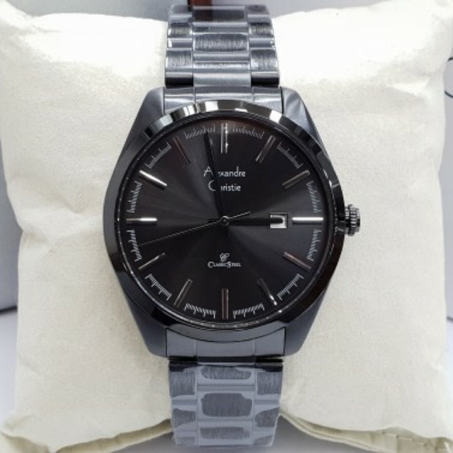 Jam Tangan Pria/Cowok Alexandre Christie AC 8560 Full Black.Original Garansi Resmi 1 Tahun