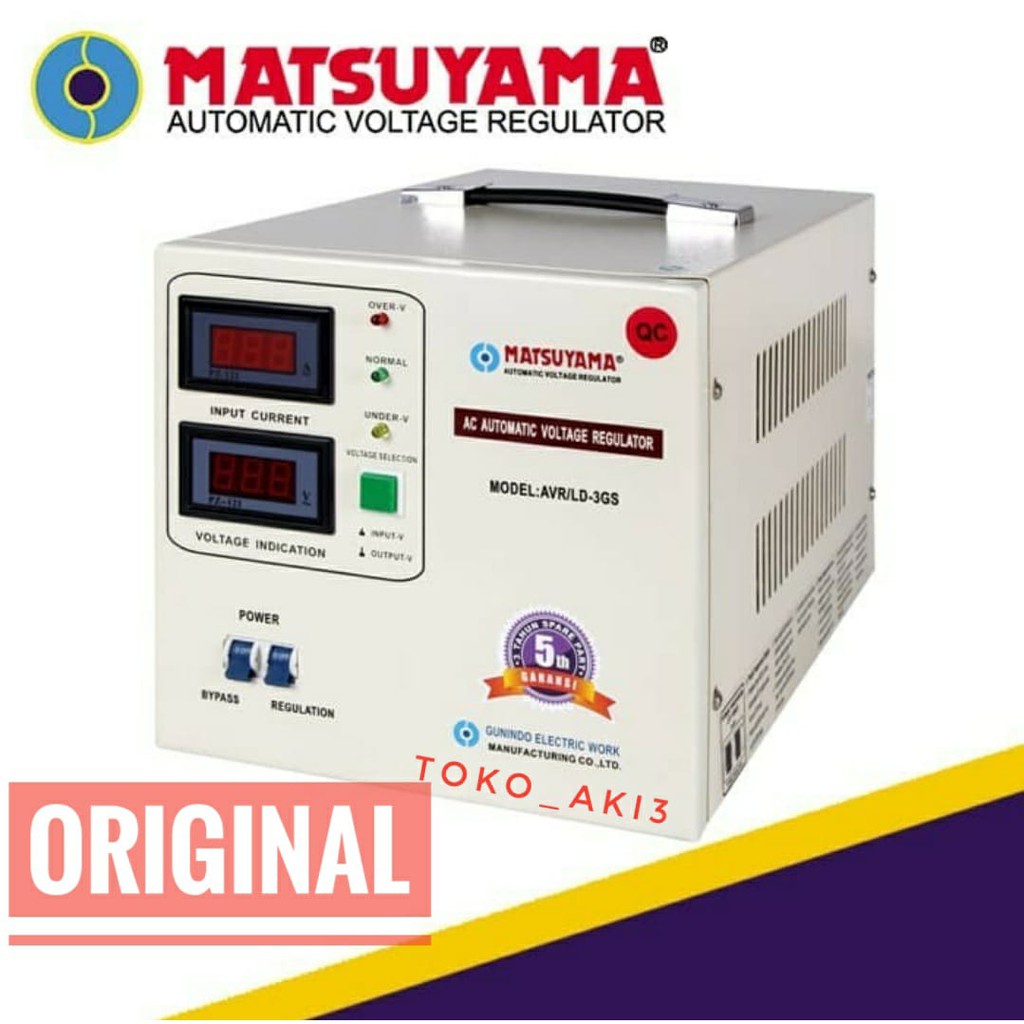 Stabilizer Listrik Stavolt Voltage Regulator MATSUYAMA 3000 Watt 3000VA 3KVA